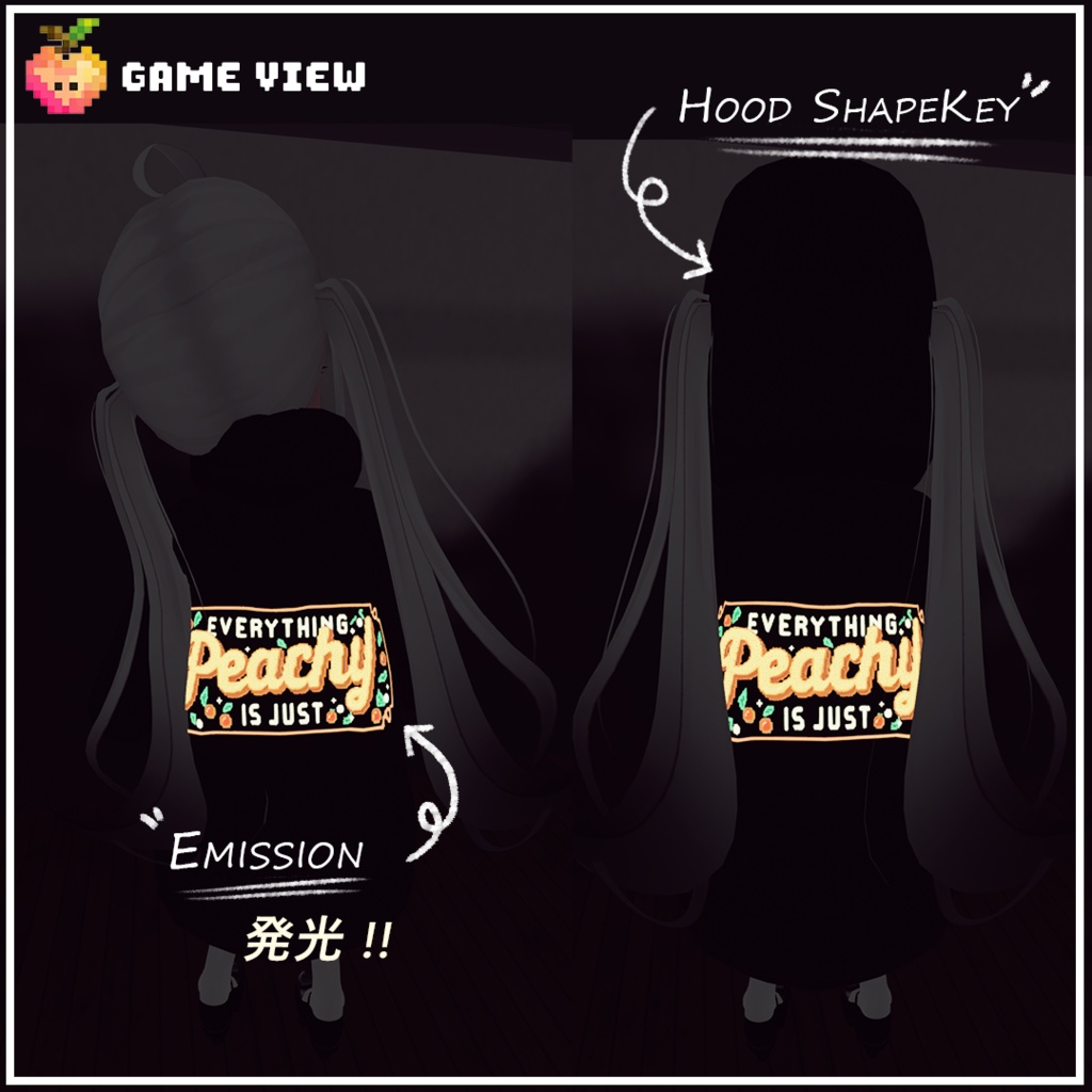 桃色のPeachyパーカー&ティーシャツ |Peachy Hoodie & T-Shirt