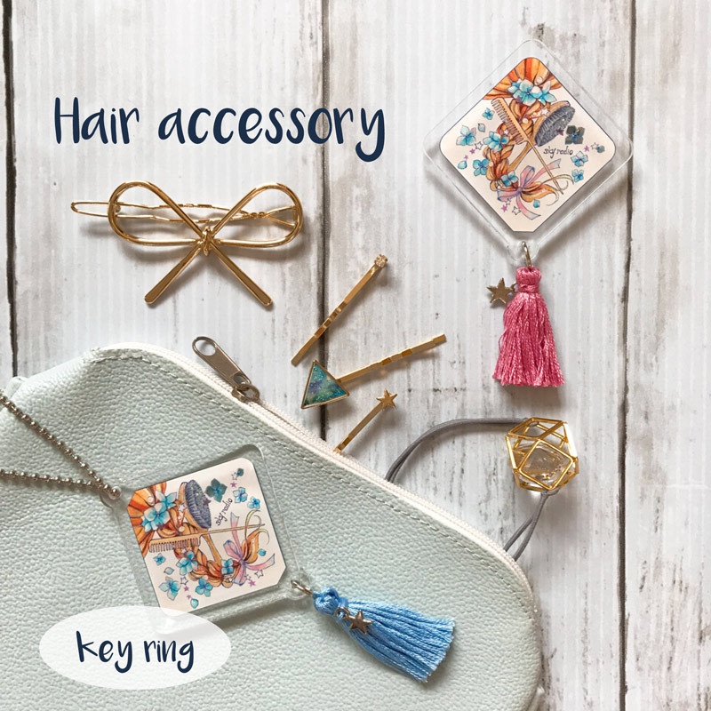 ヘアアクセサリー アクリルキーホルダー