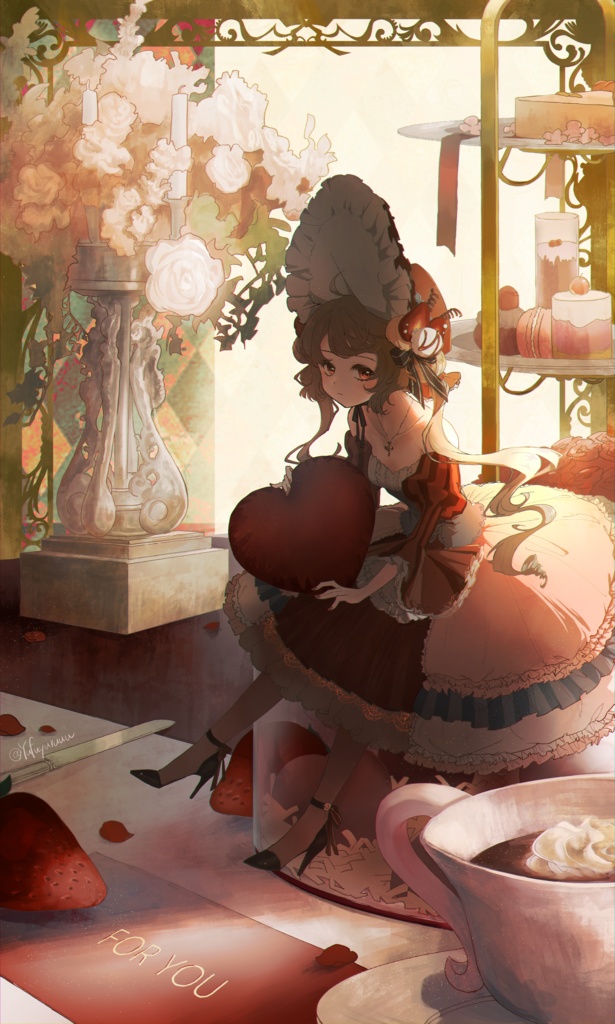 【塗り絵】【線画】バレンタインドール