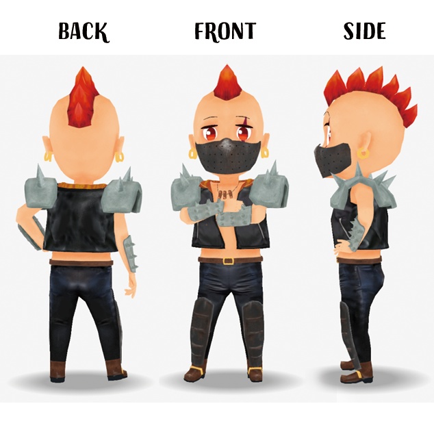 【clusterアバター想定】3Dモデル 世紀末のザコちゃん