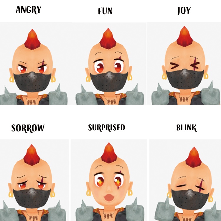 【clusterアバター想定】3Dモデル 世紀末のザコちゃん