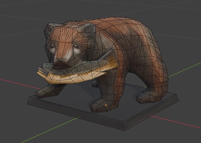 【昭和レトロ】3Dモデル 木彫りの熊