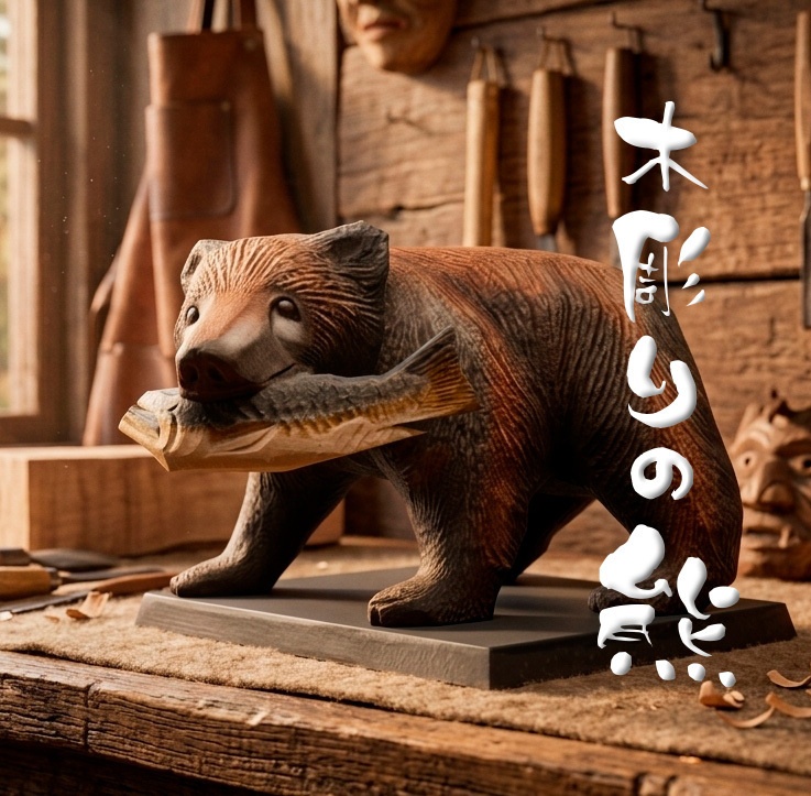 【昭和レトロ】3Dモデル 木彫りの熊