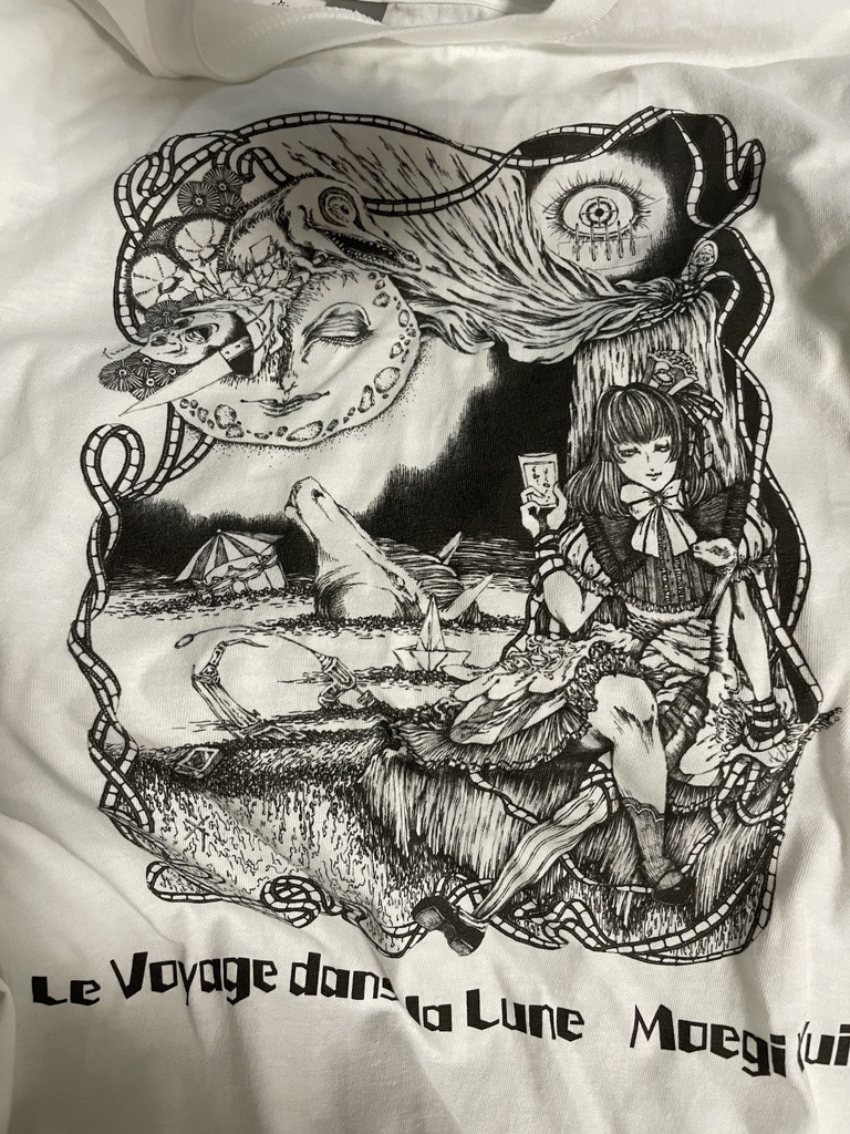 萌葱ゆいん 映画モチーフペン画Tシャツ メンズサイズ