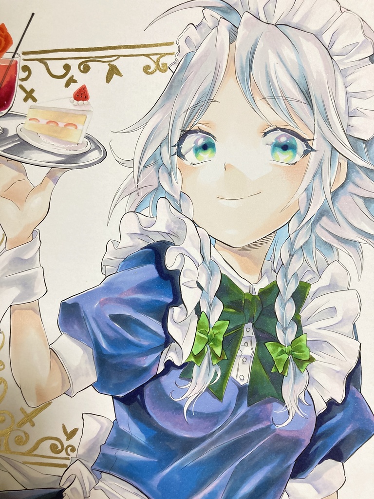 大色紙原画 十六夜咲夜