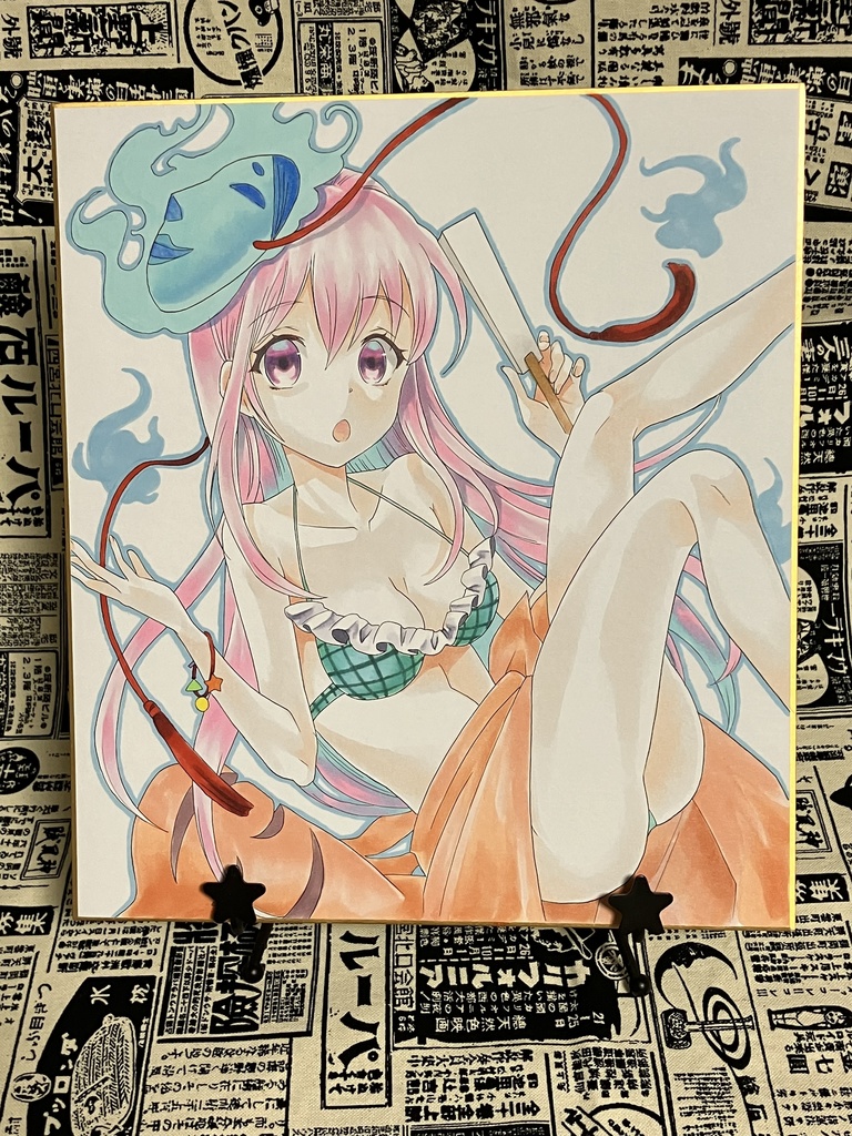 大色紙原画 秦こころ水着