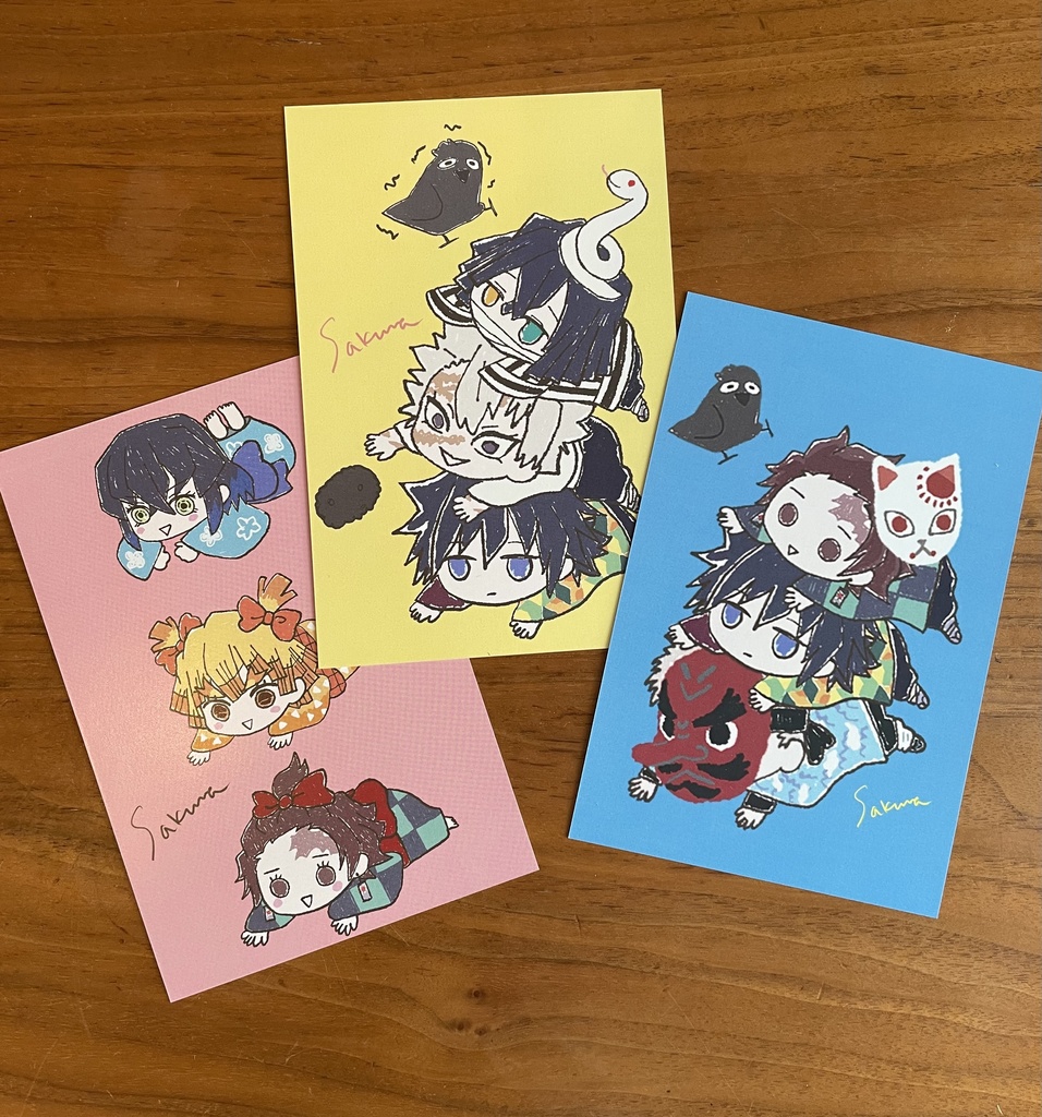 色んな3人組ポストカード3枚セット
