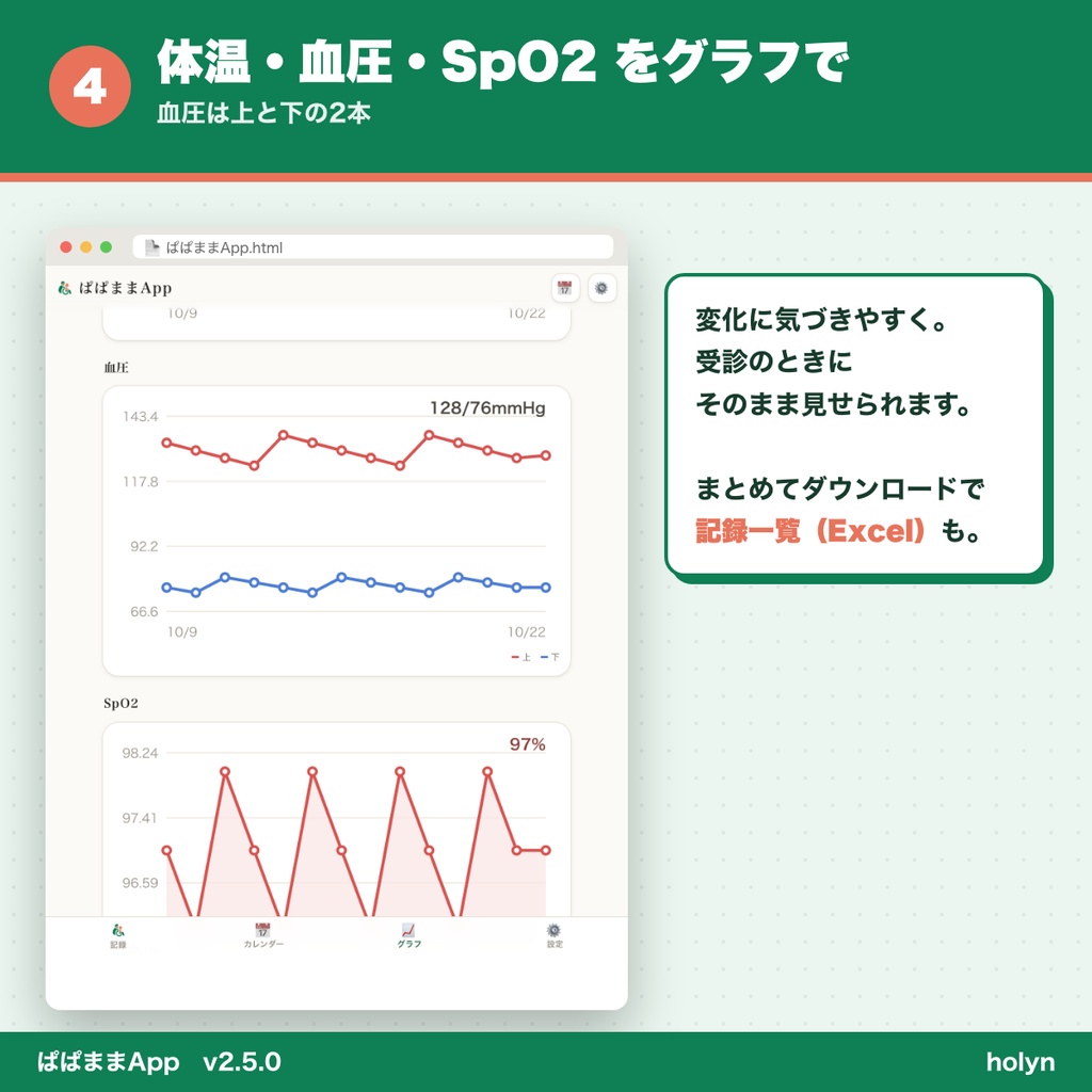 ぱぱままApp ─ 介護の記録を、ボタンひとつで。ご家族へメールでお知らせ
