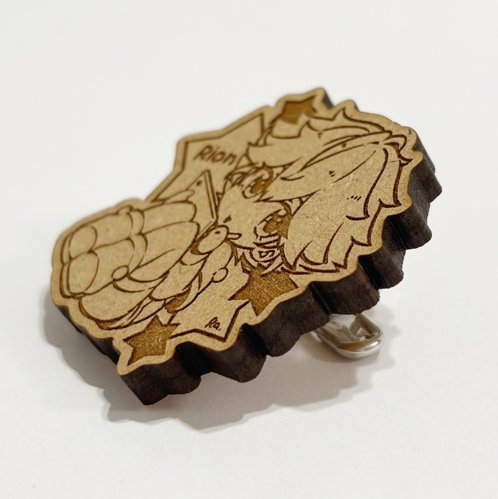 【通常配送】【創作男の子】りおくん木製クリップバッジ