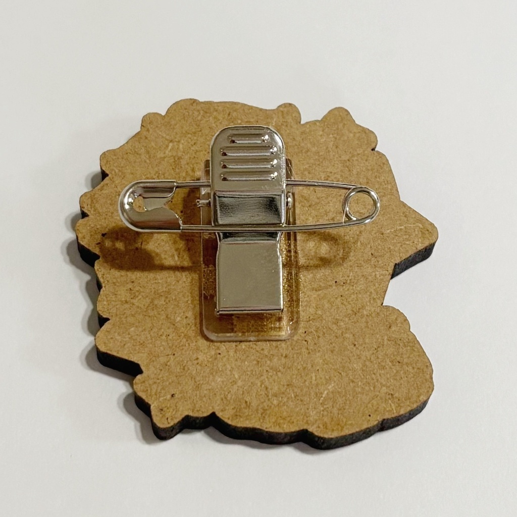 【通常配送】【創作男の子】りおくん木製クリップバッジ