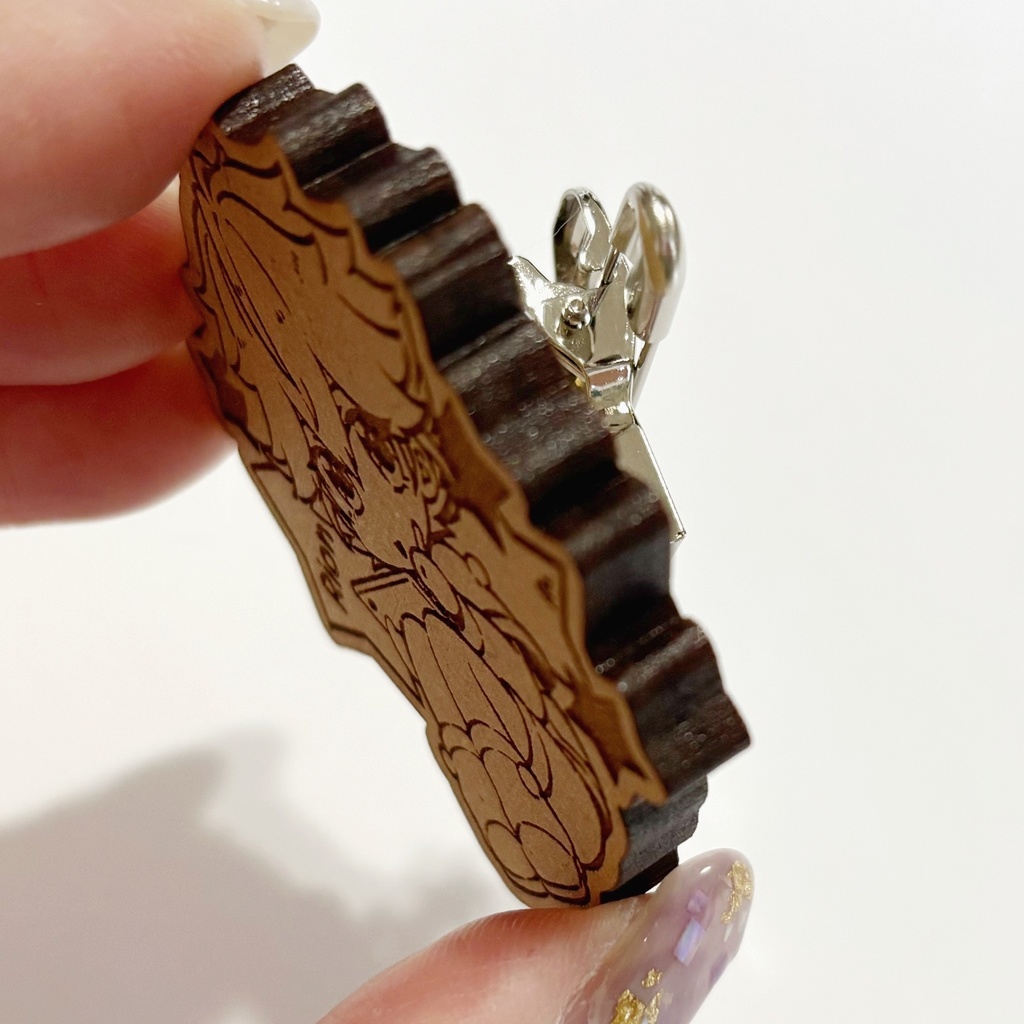 【通常配送】【創作男の子】りおくん木製クリップバッジ