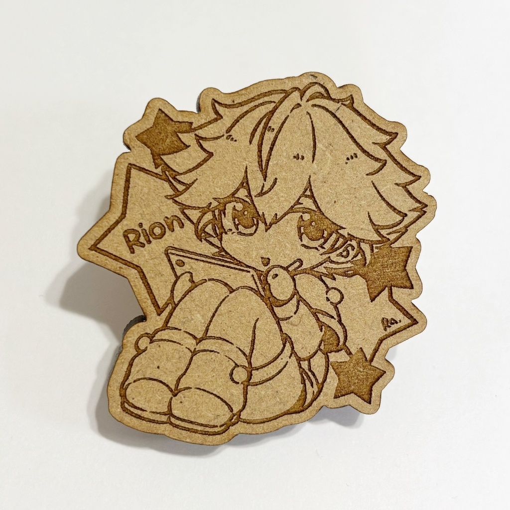 【匿名配送】【創作男の子】りおくん木製クリップバッジ