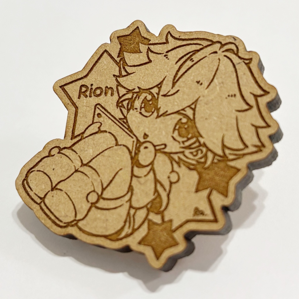 【匿名配送】【創作男の子】りおくん木製クリップバッジ