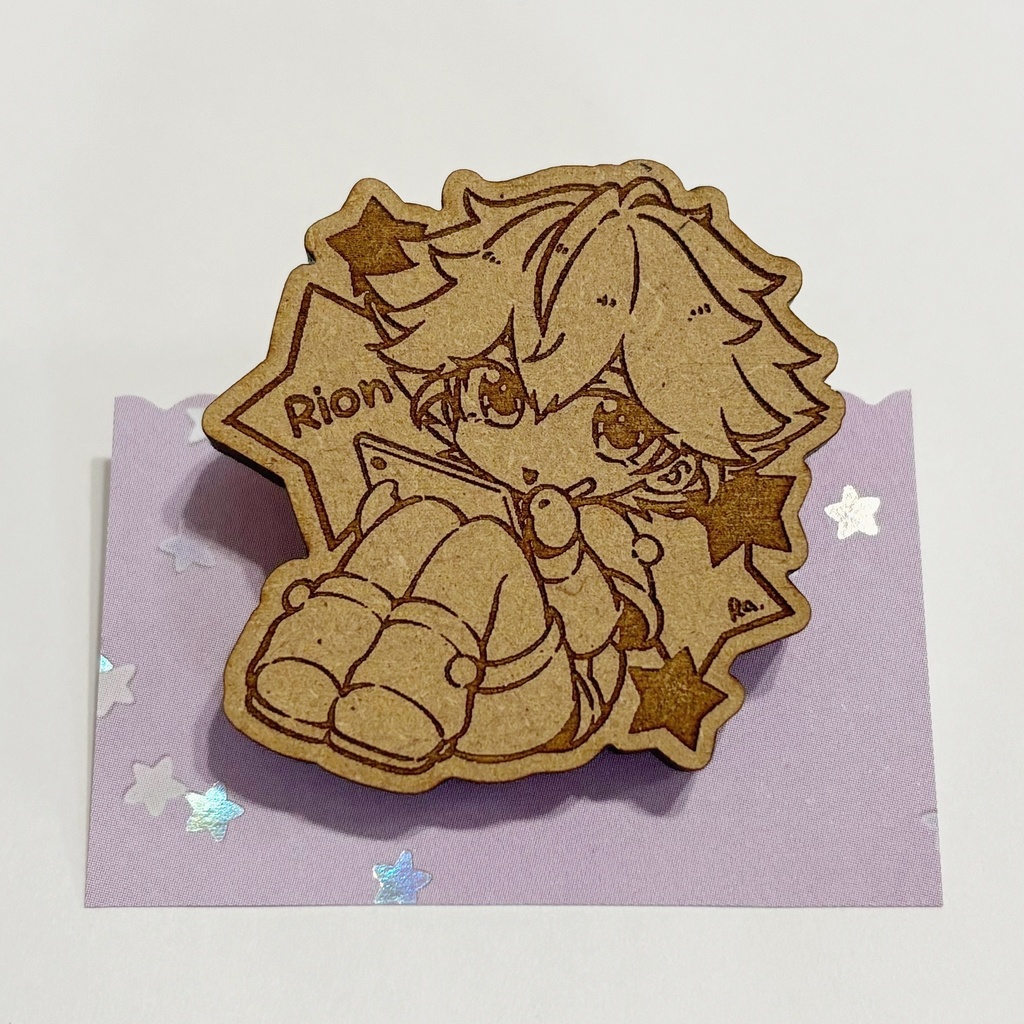 【匿名配送】【創作男の子】りおくん木製クリップバッジ