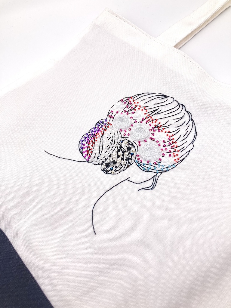 【オーダー】推し色刺繍のトートバッグ