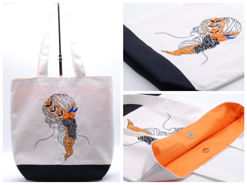 【オーダー】推し色刺繍のトートバッグ