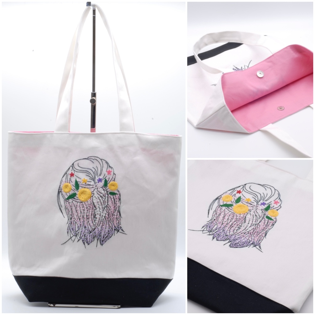 【オーダー】推し色刺繍のトートバッグ