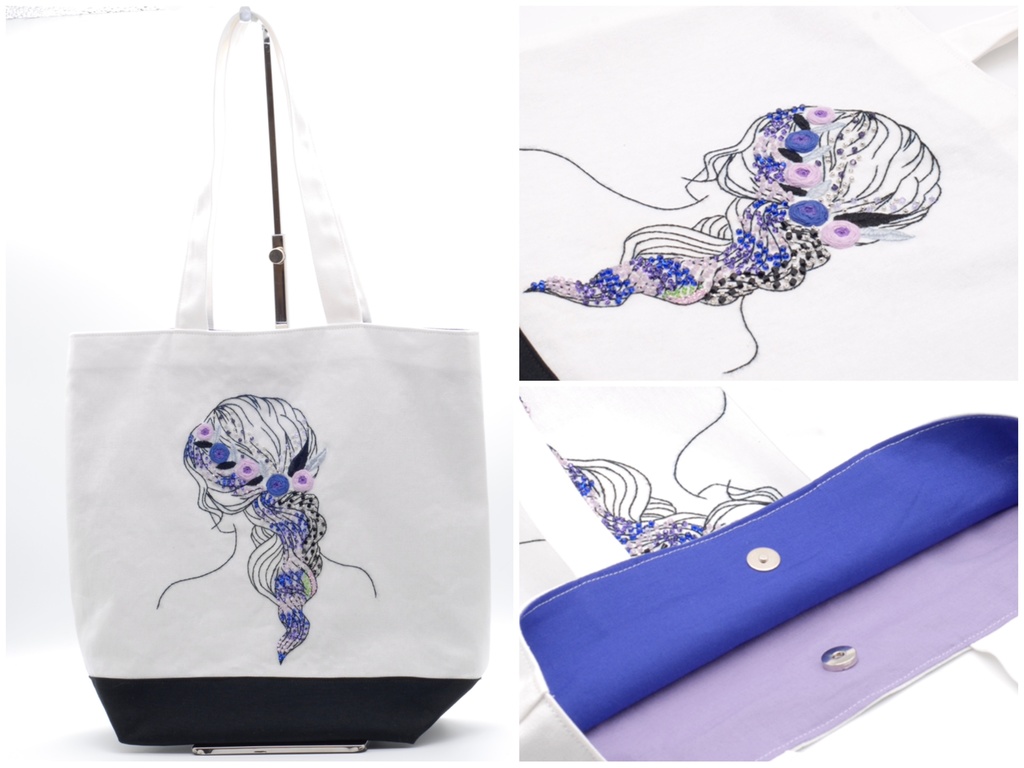 【オーダー】推し色刺繍のトートバッグ