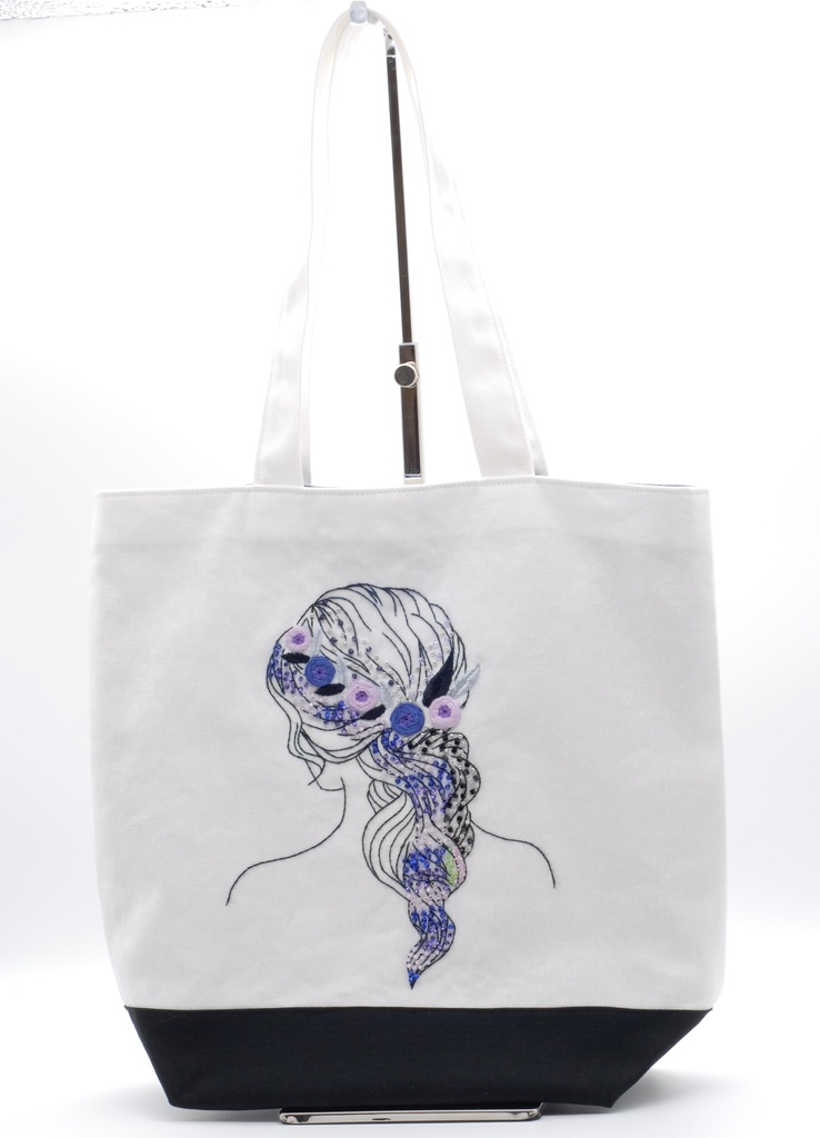 【オーダー】推し色刺繍のトートバッグ