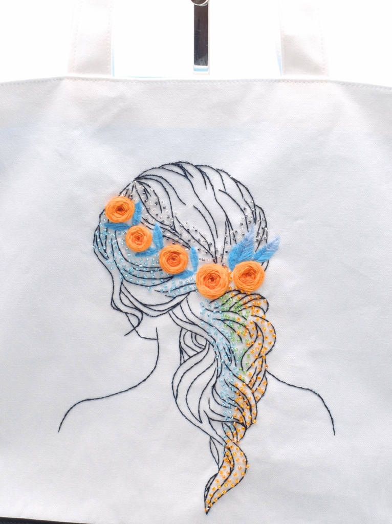 【オーダー】推し色刺繍のトートバッグ
