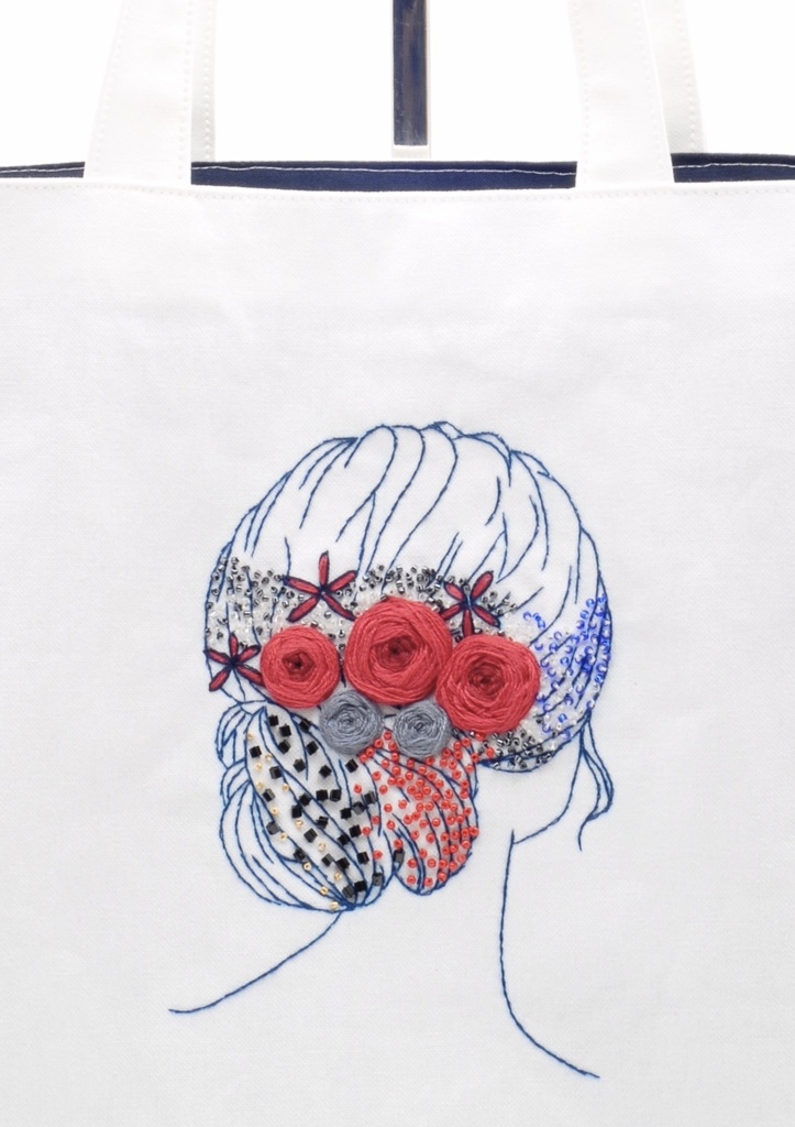 【オーダー】推し色刺繍のトートバッグ