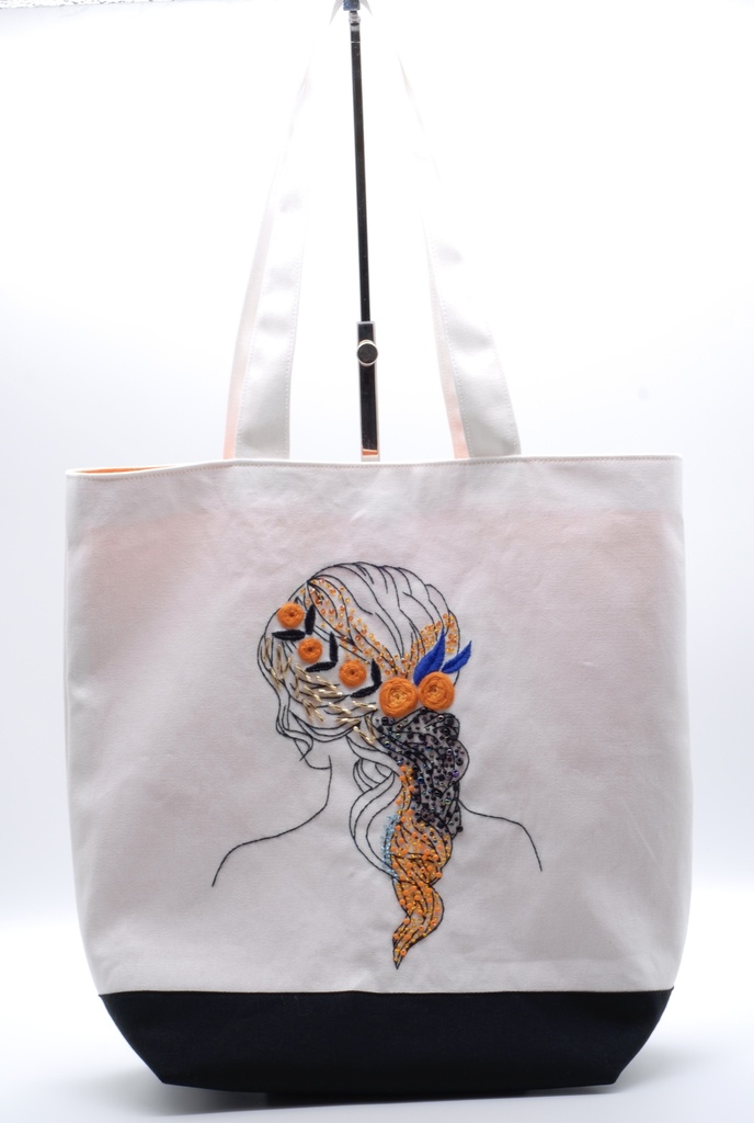【オーダー】推し色刺繍のトートバッグ