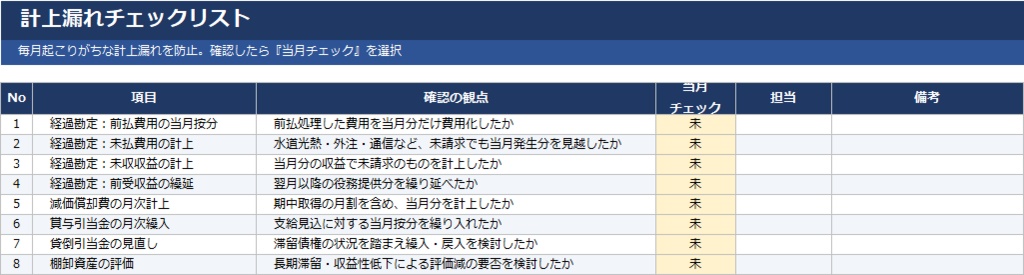 【経理向け】試算表の“要確認”を自動抽出する月次仕訳チェックExcel|前月比・予算比レビュー観点つき