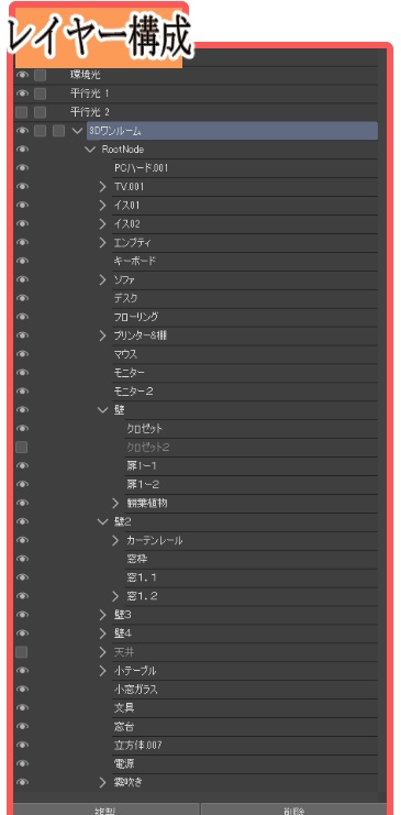 3Dワンルーム(CLIP STUDIO&Blender)