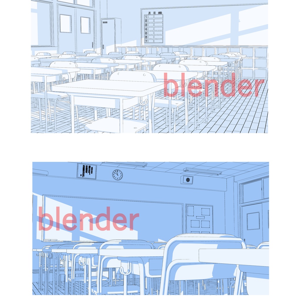教室３D（blender版）