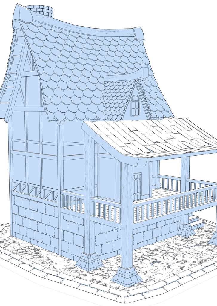 3Dファンタジー風民家(CLIP STUDIO版)