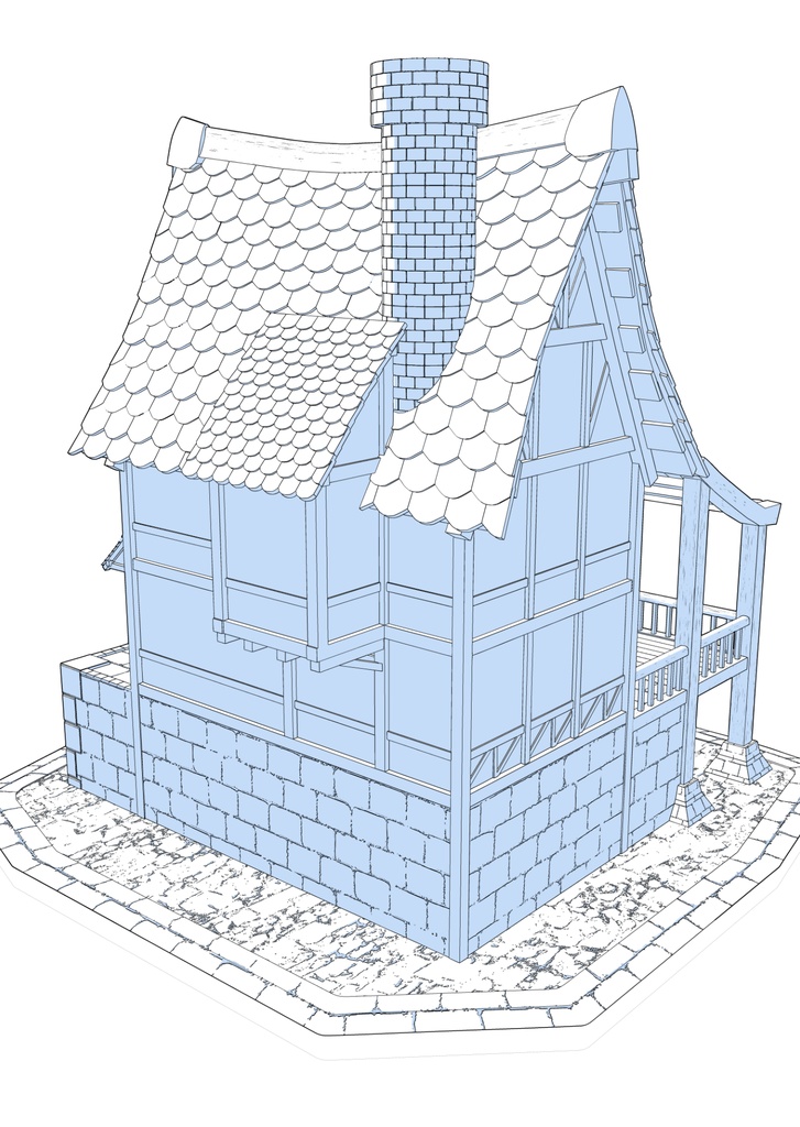 3Dファンタジー風民家(CLIP STUDIO版)