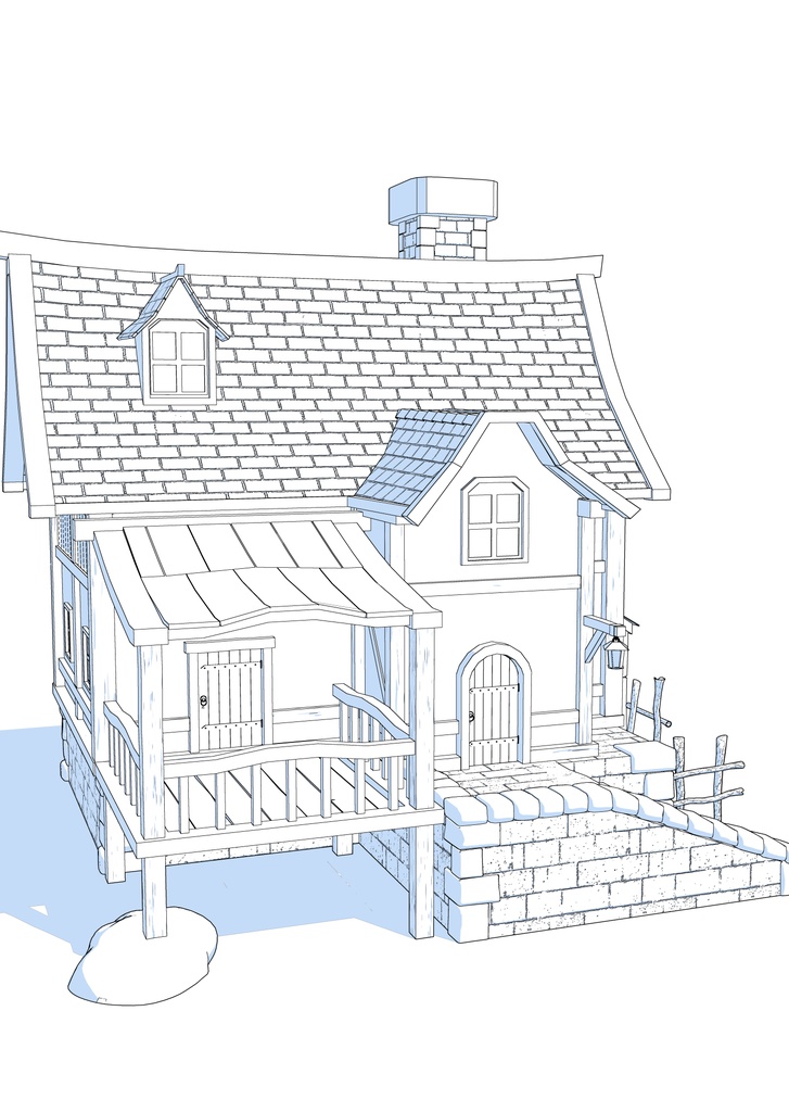 3Dファンタジー風民家(CLIP STUDIO版)