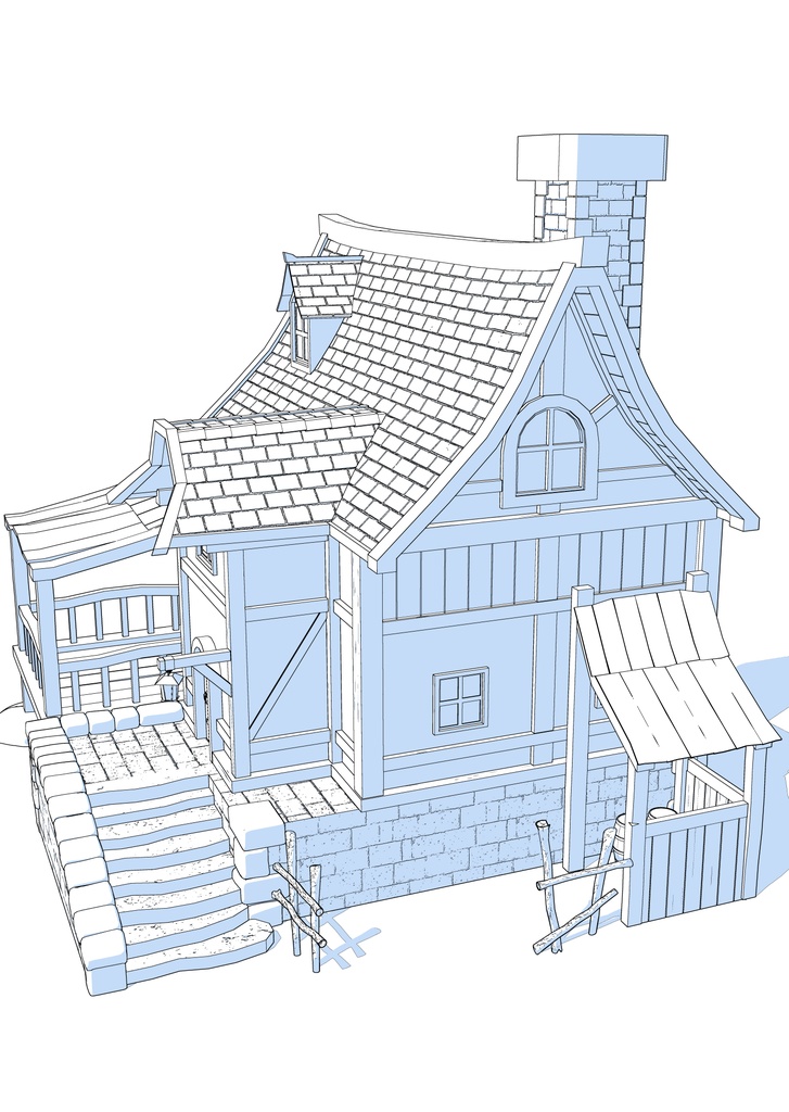 3Dファンタジー風民家(CLIP STUDIO版)