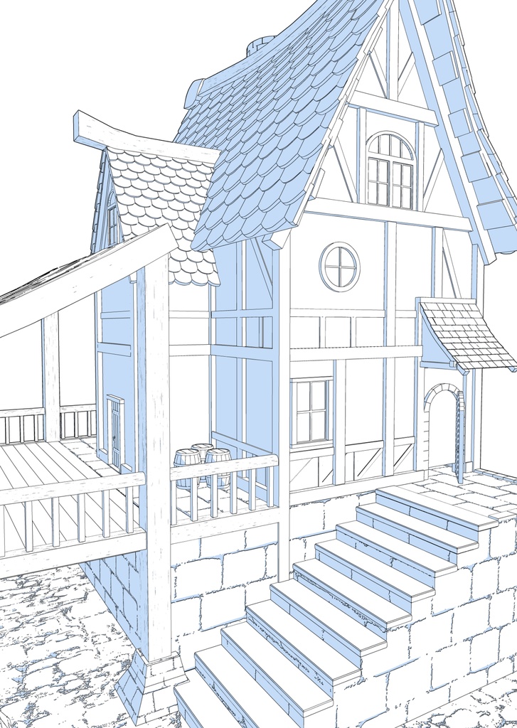 3Dファンタジー風民家(CLIP STUDIO版)