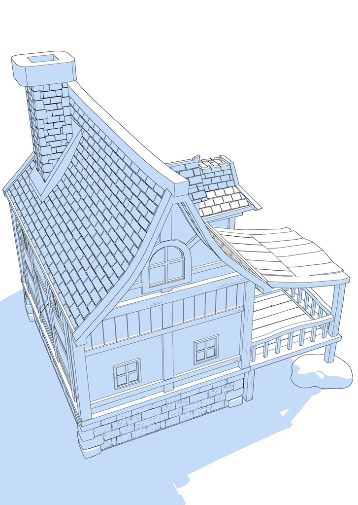 3Dファンタジー風民家(CLIP STUDIO版)