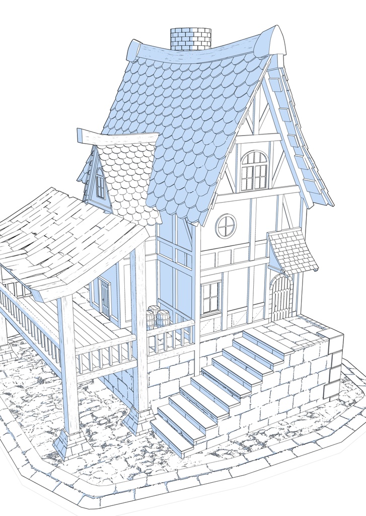 3Dファンタジー風民家(CLIP STUDIO版)