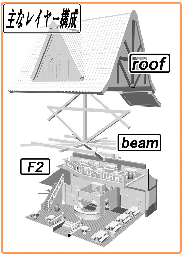 3Dファンタジー風酒場
