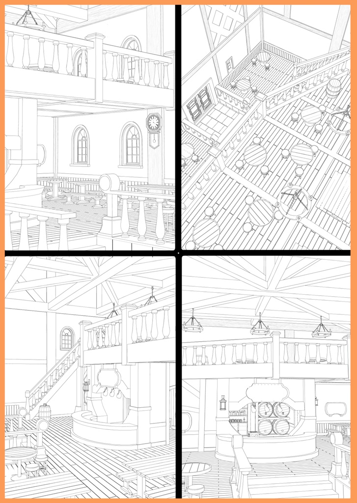 3Dファンタジー風酒場