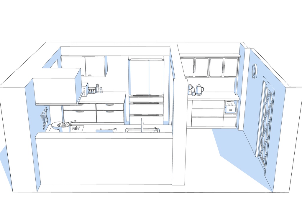3Dキッチン&リビング
