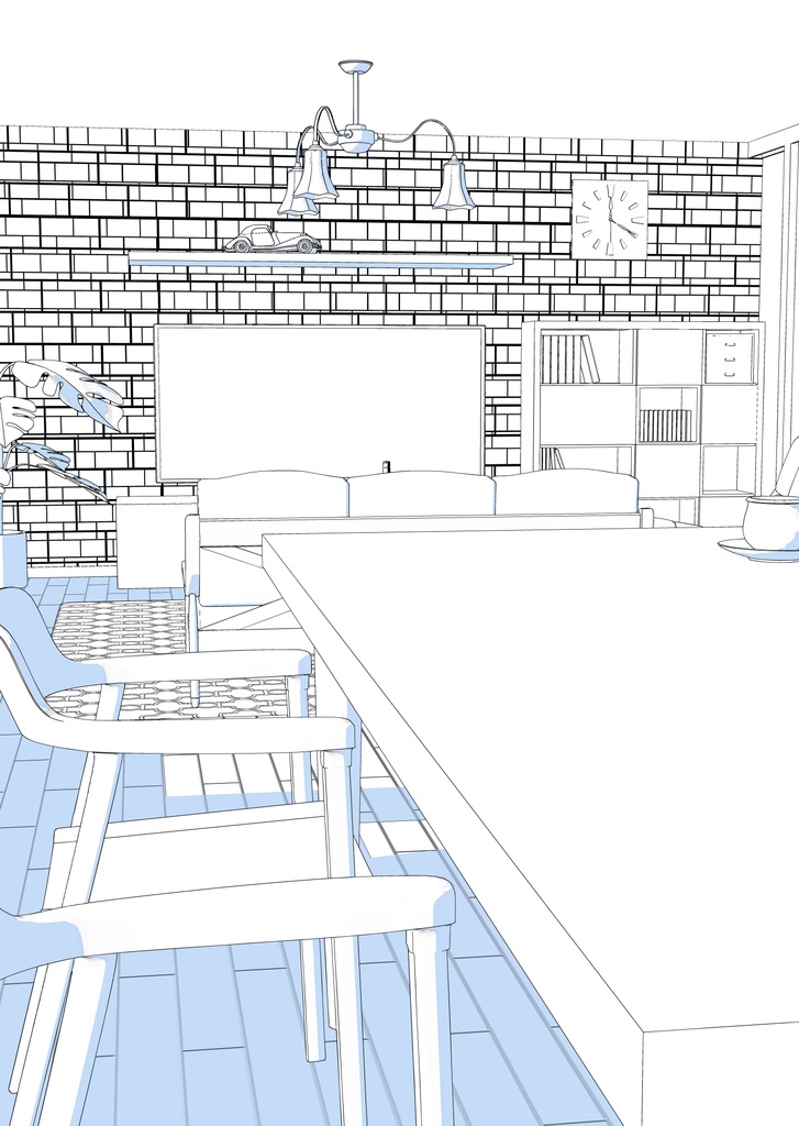 3Dキッチン&リビング