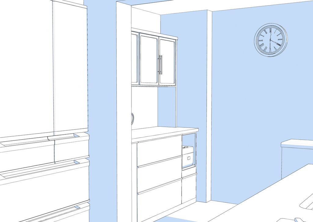 3Dキッチン&リビング