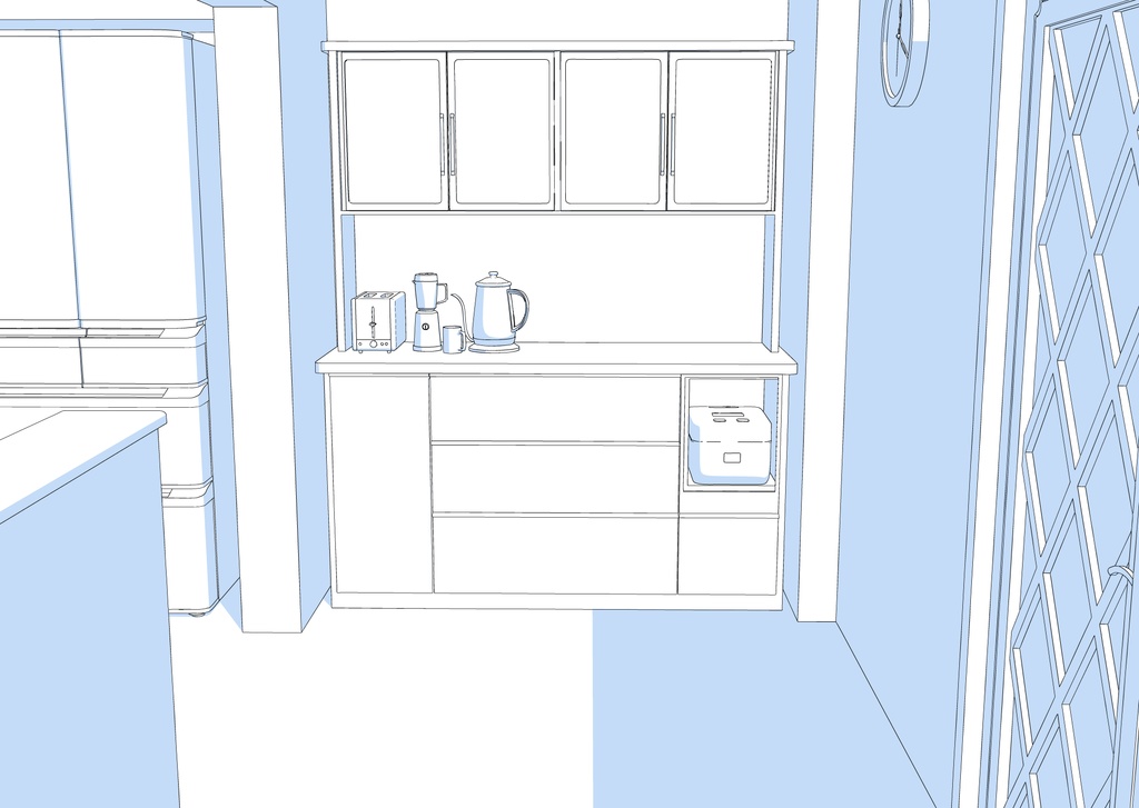 3Dキッチン&リビング