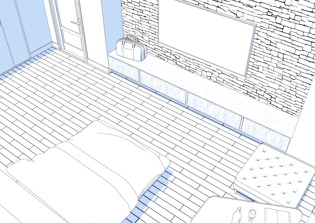 3Dベッドルーム