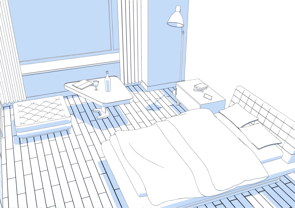 3Dベッドルーム