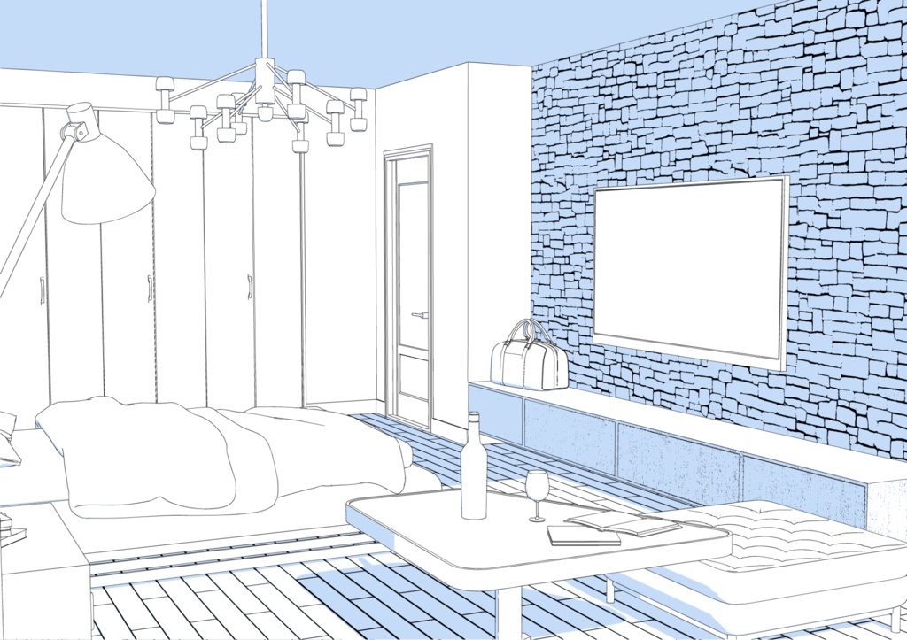 3Dベッドルーム