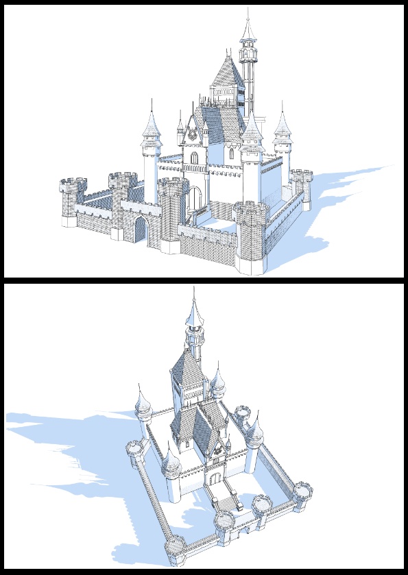 3Dファンタジー風城01~02&宮殿セット