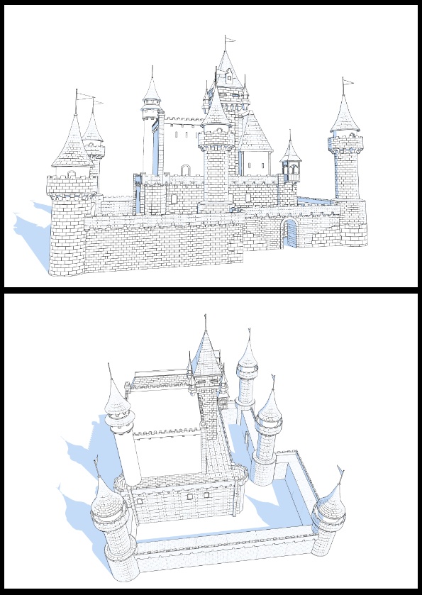 3Dファンタジー風城01~02&宮殿セット