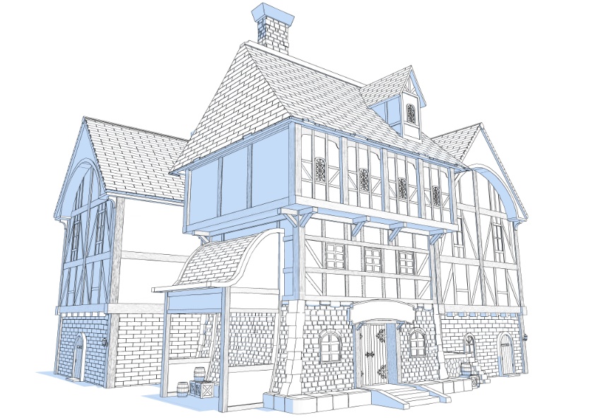 3Dファンタジー風宿屋