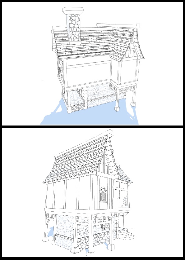 3Dファンタジー風民家03~06