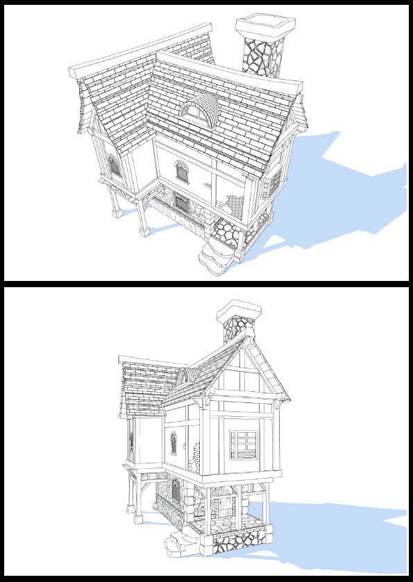 3Dファンタジー風民家03~06